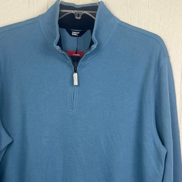 Lands End Sweater men’s size XL NWT quarters zip pullover cotton/polyester blend - Picture 3 of 7
